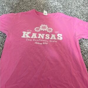 Gildan Pink Kansas Sunflower State Kids T-Shirt